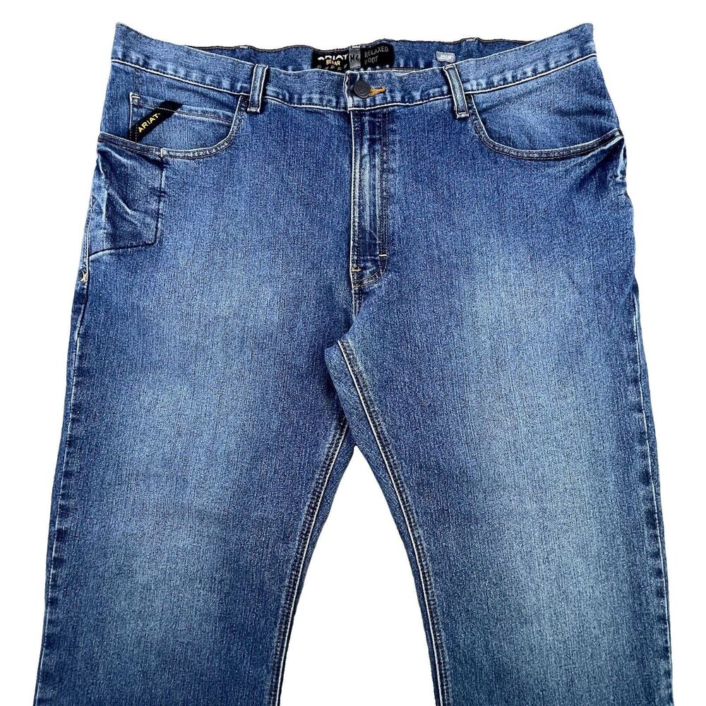 Ariat Rebar M4 Jeans Men's 40x30 (Fits 42x30) Blue Denim Relaxed Boot Cut